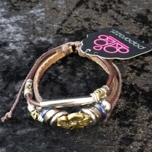 Leather Flower‎ Bracelet